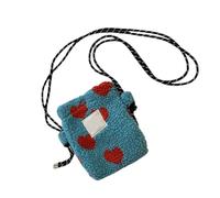 Borsa a tracolla di ispirazione retrò con tracolla regolabile moderna borsa a tracolla morbida borsa a tracolla per studenti e pendolari borsa a tracolla retrò, Blue Love, One Size