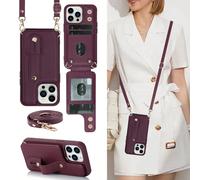 Borsa a tracolla di moda in finta pelle con custodia per telefono compatibile con iPhone 17e Air 16e 15 14 13 Pro Max Plus S26 S25 Edge S24 Ultra A37 A57 Z Fold 7 6 5 4 con cinturino da polso e cordin