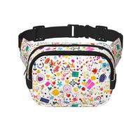 Borsa a tracolla di modo stampata di buon compleanno, borsa a tracolla da trekking, borsa a tracolla quadrata a doppio strato da viaggio e fitness