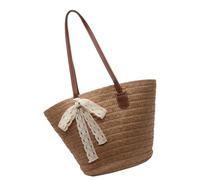 Borsa a tracolla di paglia per le donne borsa a tracolla di grande capacità borsa ascella femminile mare stili francesi spiaggia donna spiaggia donna spiaggia, cachi, One Size