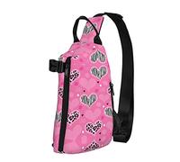 Borsa a tracolla diagonale a forma di cuore rosa con cuore d'amore, borsa a tracolla con tracolla a tracolla per zaino da donna, zaino da escursionismo da viaggio