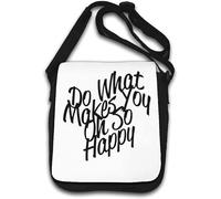 Borsa a tracolla "Do What Makes You Oh So Happy" bianca