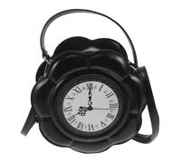 Borsa a Tracolla Donna a Forma di Orologio, Stile Steampunk Nero | Pelle PU, Tracolla Regolabile, per Chiavi e Portafoglio, Accessorio Retrò per Formalità e Strada
