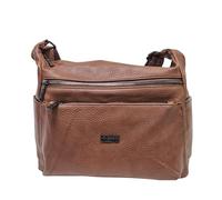 Borsa a Tracolla Donna in Ecopelle, Morbida, Leggera, Tasche Multiple,Tracolla Regolabile Art.5055-6 Dimensioni 31x27x12 cm Prodotto Originale Coveri (MARRONE)
