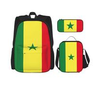 Borsa a tracolla doppia con bandiera del Senegal con borsa per il pranzo e astuccio, adatta per shopping, sport all'aria aperta