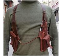 Borsa A Tracolla Doppia per Ascella Nascosta Vintage Portafoglio Antifurto per Ascella Medievale Borsa per Fondina per Telefono da Uomo in Pelle Pu Cinturino Regolabile Borsa per Ascella, Stile Medi