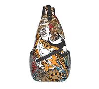 Borsa a tracolla Dragon And Tiger, borsa a tracolla, zaino da trekking all'aperto per il fine settimana, adatto per uomini e donne