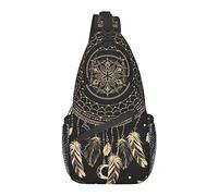 Borsa a tracolla Dreamcatcher Ethnic Boho Magic Hiking Daypack Crossbody Shoulder Backpack Travel Chest Pack for Men Women