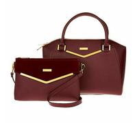 Borsa A Tracolla E Clutch In Pelle JOY & IMAN Con Dettagli In Velluto Cabernet