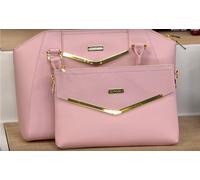 Borsa A Tracolla E Clutch In Pelle JOY & IMAN Con Dettagli In Velluto Rosa