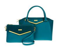 Borsa A Tracolla E Clutch In Pelle JOY & IMAN Con Dettagli In Velluto, Verde