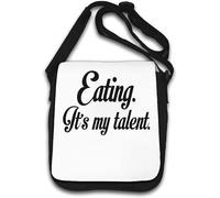 Borsa a tracolla Eating It's My Talent Bianco