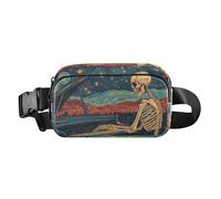 Borsa a tracolla elegante con scheletro che gioca il pianoforte con cielo stellato, per donne, uomini, adolescenti, grande capacità, borsa da viaggio con tracolla regolabile, per shopping, sport