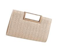 Borsa a tracolla elegante da donna Pochette paglia Semplice tracolla a catena da Borsa a tracolla da spiaggia per borsa da banchetto per feste da ballo