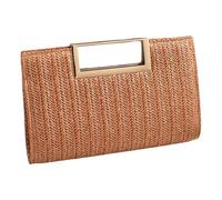 Borsa a tracolla elegante da donna Pochette paglia Semplice tracolla a catena da Borsa a tracolla da spiaggia per borsa da banchetto per feste da ballo