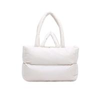 Borsa a tracolla elegante e minimalista in tinta unita con tessuto morbido al cotone per uso quotidiano e viaggi (White, One Size)