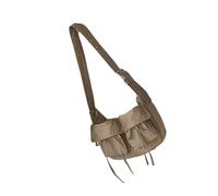 Borsa a tracolla estetica bella per la scuola borsa a tracolla in tela retrò con tasche multiple spalla portatile unisex tela messenger grande tracolla con tasche multiple, Albicocca, One Size