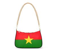 Borsa a tracolla estetica con bandiera del Burkina Faso per le donne retrò borsa formale Hobo tracolla a catena con cerniera portafoglio per telefono