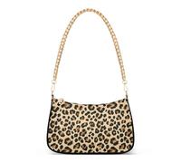 Borsa a tracolla estetica con cerniera nera marrone leopardata stampa beige borsa media moda donna elegante borsa hobo con tracolla a catena