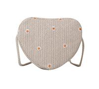 Borsa A Tracolla Estiva In Paglia A Forma Cuore D'amore A In Tessuto Per Vacanze Mare Da Donna A In Paglia Con Cerniera