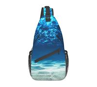 Borsa a tracolla ffa con vista sull'oceano subacquea Borsa a tracolla da uomo sul petto, leggera, per escursioni e viaggi