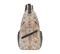 Borsa a tracolla Fine Persia Tabriz blu ruggine arancione, zaino da viaggio per donna e uomo, zaino da escursionismo, borsa a tracolla
