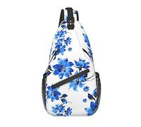 Borsa a tracolla Fiore blu Botanico Floreale Escursionismo Zainetto Zaino a tracolla a tracolla Zaino da viaggio per uomo Donna