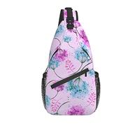 Borsa a tracolla Fiore botanico viola Escursionismo Zainetto Zaino a spalla a tracolla Zaino da viaggio per uomo Donna