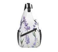 Borsa a tracolla Fiore di lavanda Pastello Botanico Escursionismo Zainetto Zaino a spalla a tracolla Zaino da viaggio per uomo Donna