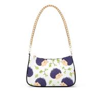 Borsa a tracolla floreale con cerniera e foglie di riccio carino borse frizione borse di lusso da donna luna borsa hobo borse con tracolla a catena