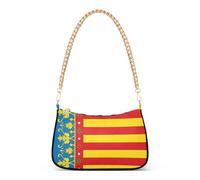 Borsa a tracolla floreale con cerniera Valenciana bandiera della Comunità Valenciana, borse artistiche, da donna, borsa da sera con tracolla a catena