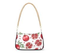 Borsa a tracolla floreale con melograno ad acquerello per le donne piccola borsa hobo alla moda borsa con chiusura a cerniera