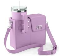 Borsa a tracolla for borraccia, borsa da donna, borsa da viaggio con supporto for borraccia, tracolla regolabile, borsa a tracolla portatile for esterni(Purple)