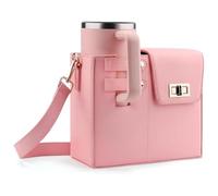 Borsa a tracolla for borraccia, borsa da donna, borsa da viaggio con supporto for borraccia, tracolla regolabile, borsa a tracolla portatile for esterni(Pink)