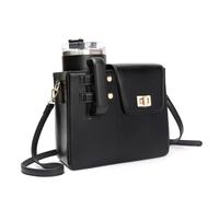 Borsa a tracolla for borraccia, borsa da donna, borsa da viaggio con supporto for borraccia, tracolla regolabile, borsa a tracolla portatile for esterni(Black)