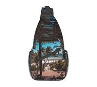 Borsa A Tracolla Fragola Con Personaggio Dei Cartoni Animati Delle Palme Da Spiaggia, Borsa A Tracolla Sul Petto Per Uomo E Donna, Utilizzata Per Il Tempo Libero E I Viaggi