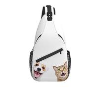 Borsa a tracolla Funny Dog Scottish Cat Hiking Daypack Crossbody Shoulder Backpack Travel Chest Pack for Men Women