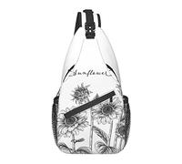 Borsa a tracolla Girasole disegnato a mano Estate Campo floreale Escursionismo Zaino a tracolla Zaino a tracolla Zaino da viaggio per uomo Donna