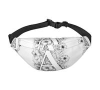Borsa a tracolla grande con fiori e lettere, borsa da viaggio casual per ragazzi, adatta per sport, corsa, ciclismo, viaggi, pesca