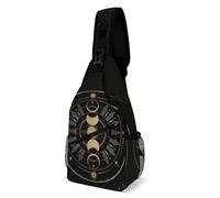 Borsa a tracolla grande con mappa astronomica dell'eclissi solare, adatta per viaggi all'aperto, unisex
