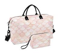 Borsa a tracolla grande con squame di pesce in oro rosa scintillante borsa da viaggio per la notte borsa da palestra con tracolla regolabile per lo sport set da 2 pezzi bolso Viajero para Mujer