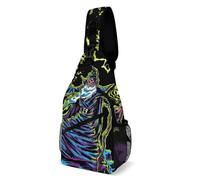Borsa a tracolla grande e capiente Blacklight by Evil Witch, adatta per viaggi all'aperto, unisex