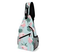 Borsa a tracolla grande e capiente, modello Flamingo Mint Green, adatta per viaggi all'aperto, unisex