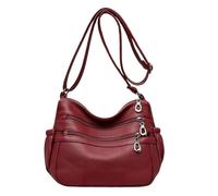 Borsa a tracolla grande for donna, borse for la mamma alla moda, borsa a a di capacità, da casual(Red)