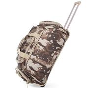 Borsa a tracolla grande leggera con ruote - Borsa con ruote di Pierre Cardin | Ruote da skate resistenti allo stress | Borsa Trolley da Viaggio con Ruote CL769, Marrone, Camo Medio 26", Custodia Rullo