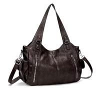 Borsa a Tracolla Grande Vintage Morbida borsa Casual da Donna Borsa pelle PU per Donna Y2K City Bag borsa da lavoro casual borsa elegante e spaziosa per tutti i giorni(Coffee,40*15*25cm)