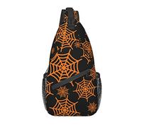 Borsa a tracolla Halloween Spider Web Hiking Daypack Crossbody Shoulder Backpack Travel Chest Pack for Men Women