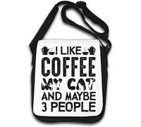 Borsa a tracolla I Like Coffee My Cat And Maybe 3 People Bianca