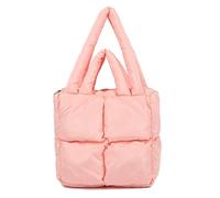 Borsa a tracolla imbottita da donna di lusso a quadri, borsa morbida trapuntata ad alta capacità sotto le ascelle, Za-rosa (Edizione Basice), Large