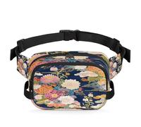 Borsa a tracolla impermeabile con Borsa da cintura e tracolla, motivo classico giapponese con fiori in fiore, per donne e uomini, regalo di Natale